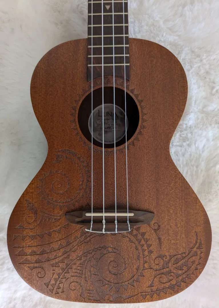 Luna Guitars Luna UKE TTN MAH Acoustic Tenor Tattoo Mahogany Ukulele with gig bag