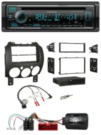 Автомагнитола Kenwood Bluetooth, DAB, USB, CD для Mazda 2 (2007–2014) с поддержкой управления на руле