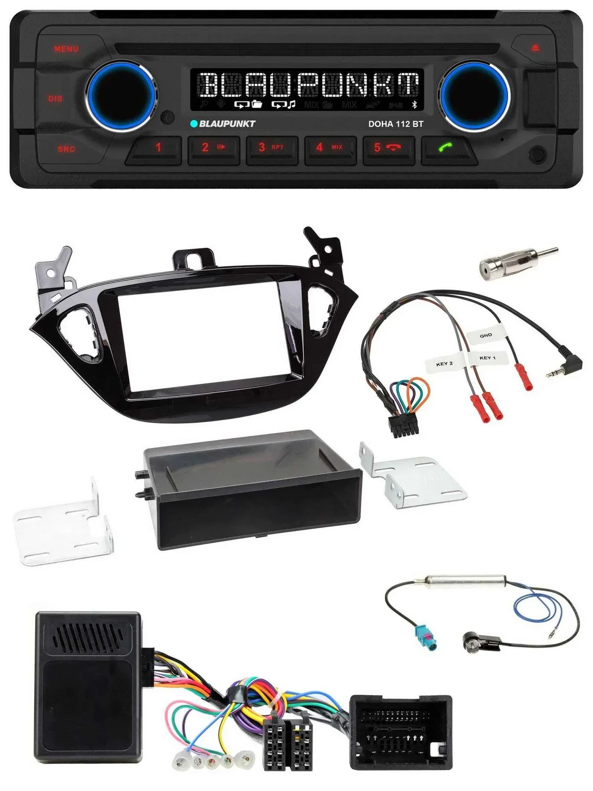 Blaupunkt Lenkrad MP3 CD Bluetooth USB Autoradio für Opel Adam ab 2013 Corsa E A