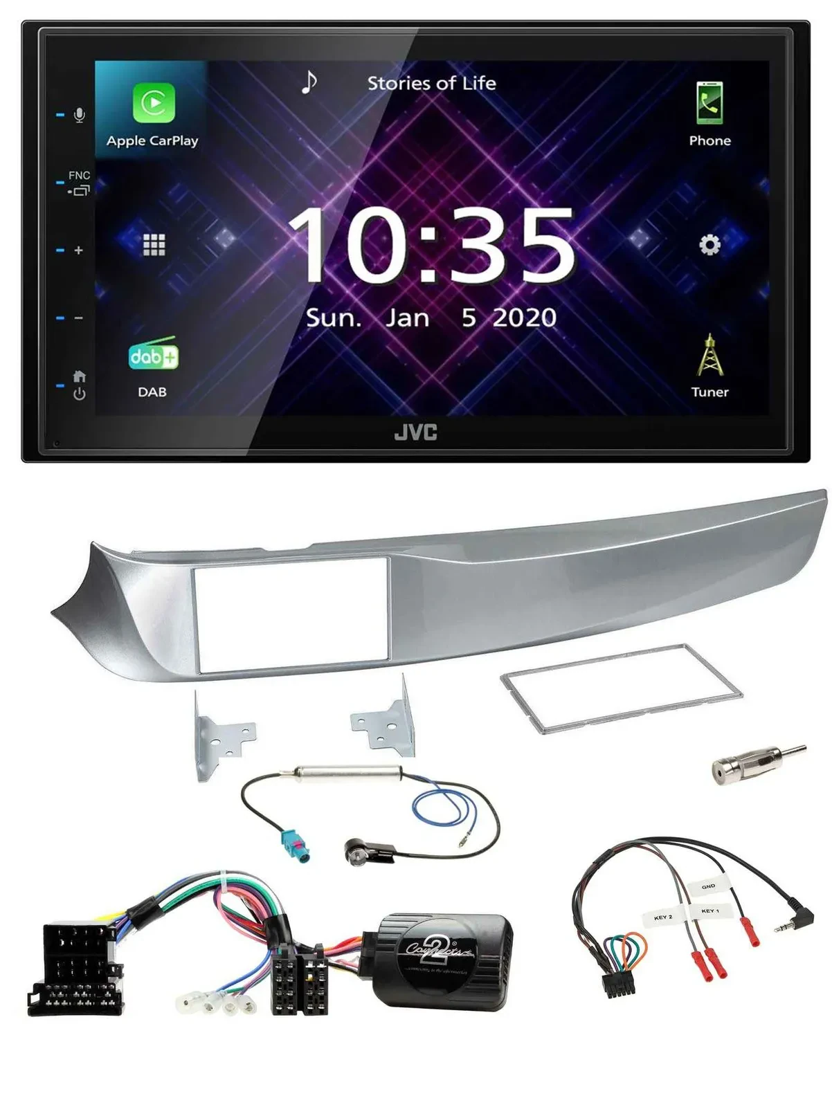 JVC DAB 2DIN Lenkrad Bluetooth USB Autoradio für Alfa Giulietta 2010-2014 940 si