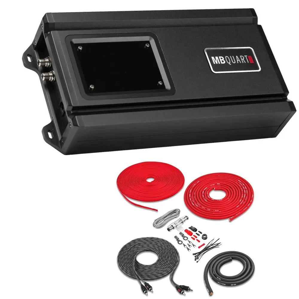 MB Quart RA1-300.1 325W Class-D Mono Amp + Wiring