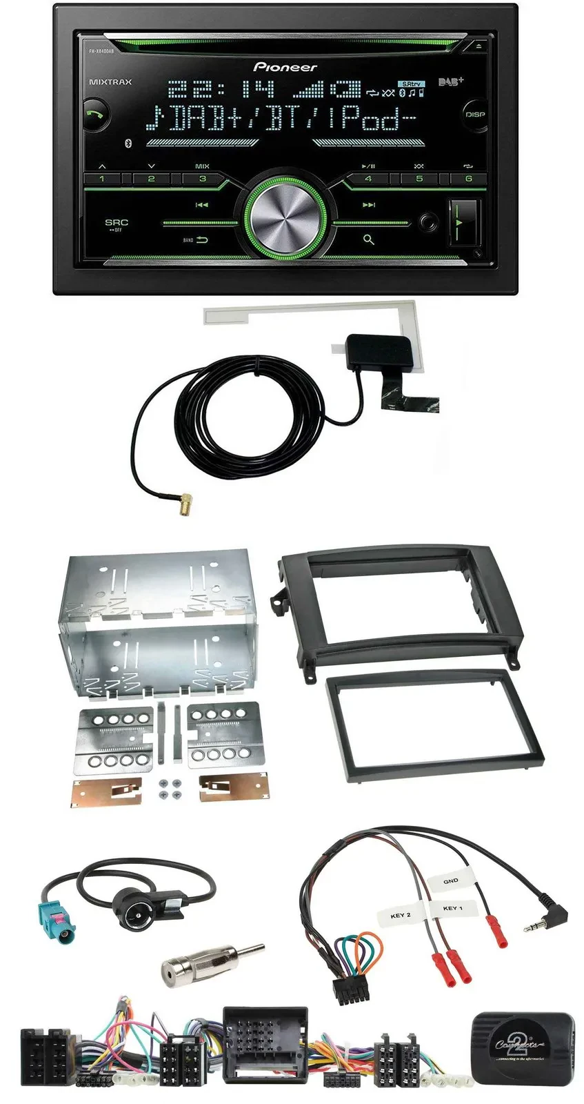 Pioneer CD USB Lenkrad Bluetooth 2DIN DAB Autoradio für Mercedes A- B-Klasse W16