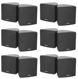 (12) Rockville Cube 70v Black 3.5" Commercial Wall Mount Restaurant/Bar Speakers