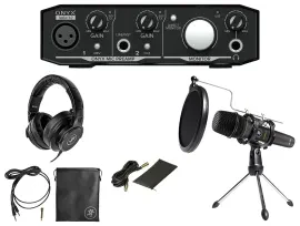 Mackie 1-Person Podcast Podcasting Recording Kit w/EM-89D Mic+Stand+Headphones