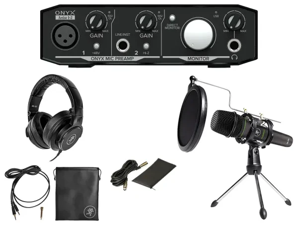 Mackie 1-Person Podcast Podcasting Recording Kit w/EM-89D Mic+Stand+Headphones