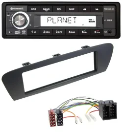 Continental USB 1DIN AUX DAB MP3 Autoradio für Renault Scenic (ab 09) - braun