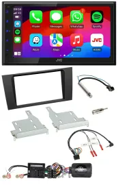 JVC Bluetooth USB Lenkrad 2DIN DAB Autoradio für Audi A4 2000-2001