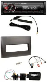Автомагнитола Pioneer 1 DIN, MP3, DAB, USB, для Fiat Stilo (2001–2007), черная, поддержка кнопок на руле