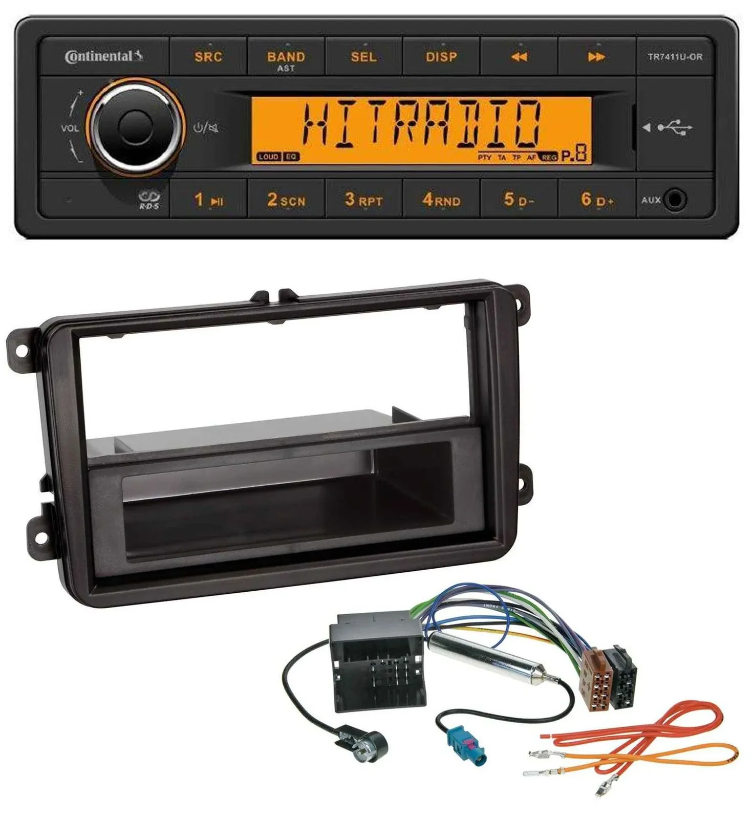 Автомагнитола Continental 1-DIN USB AUX MP3 для Volkswagen Amarok/Beetle/EOS (с 2006)