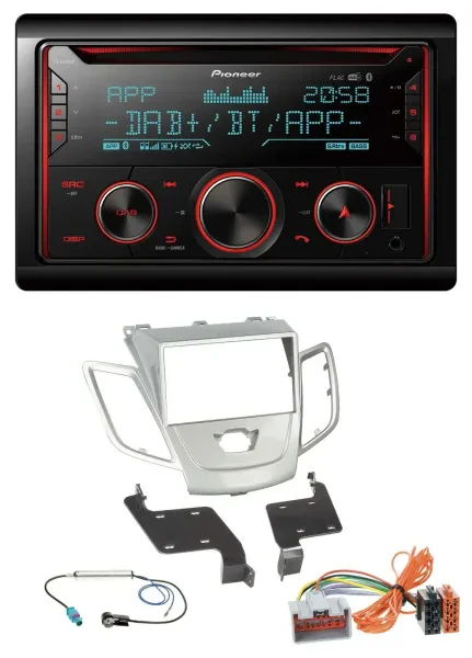 Pioneer 2DIN DAB MP3 Bluetooth USB CD Autoradio für Ford Fiesta 08-10 silber