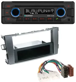 Автомагнитола для Toyota Auris (2007–2012) Blaupunkt AUX MP3 CD Bluetooth USB, антрацит-серая