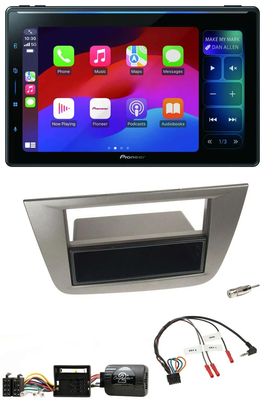 Pioneer Bluetooth DAB Lenkrad USB Autoradio für Seat Toledo Altea 2004-2009 anth