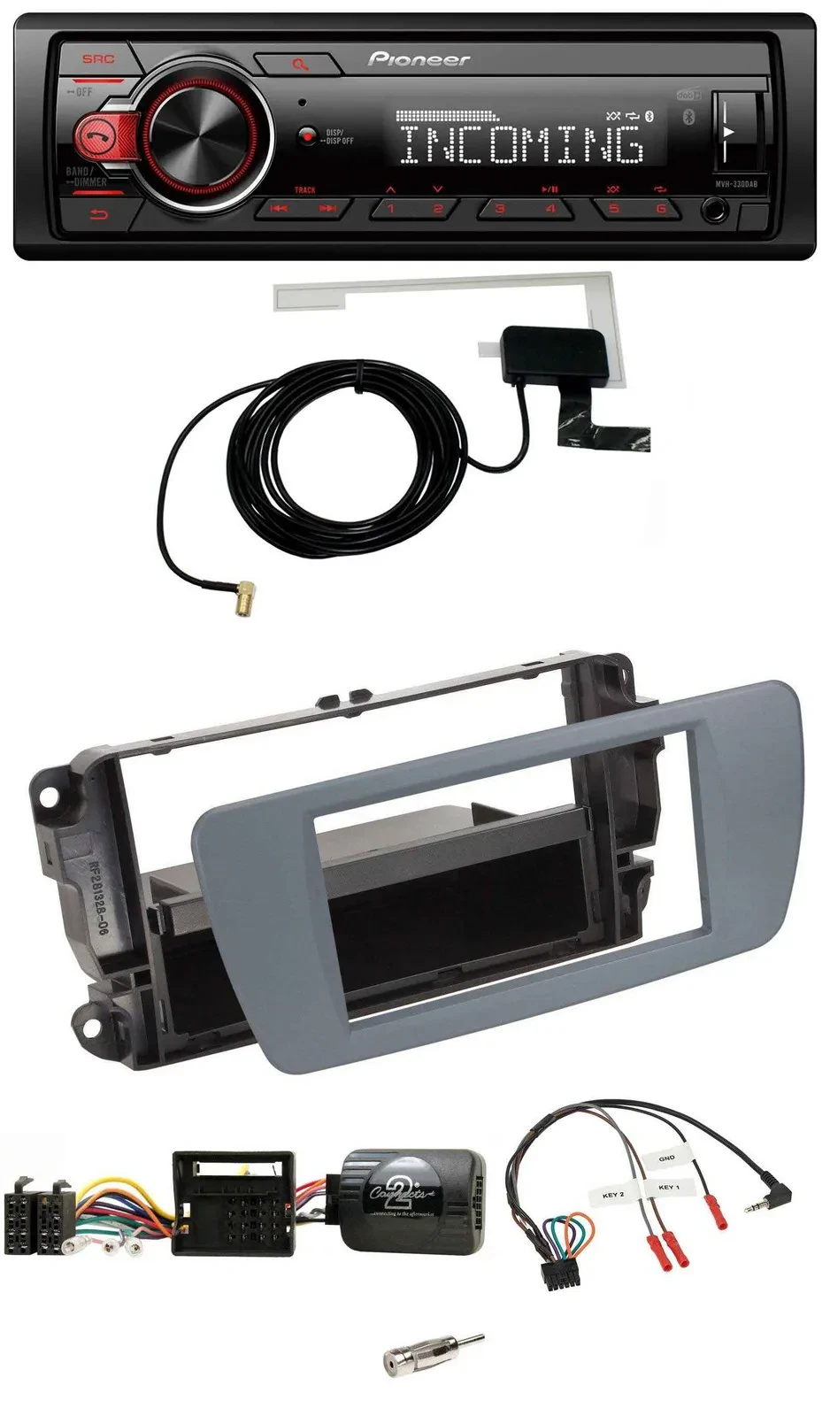 Pioneer MP3 Lenkrad CD DAB USB Autoradio für Seat Ibiza conemaragrau