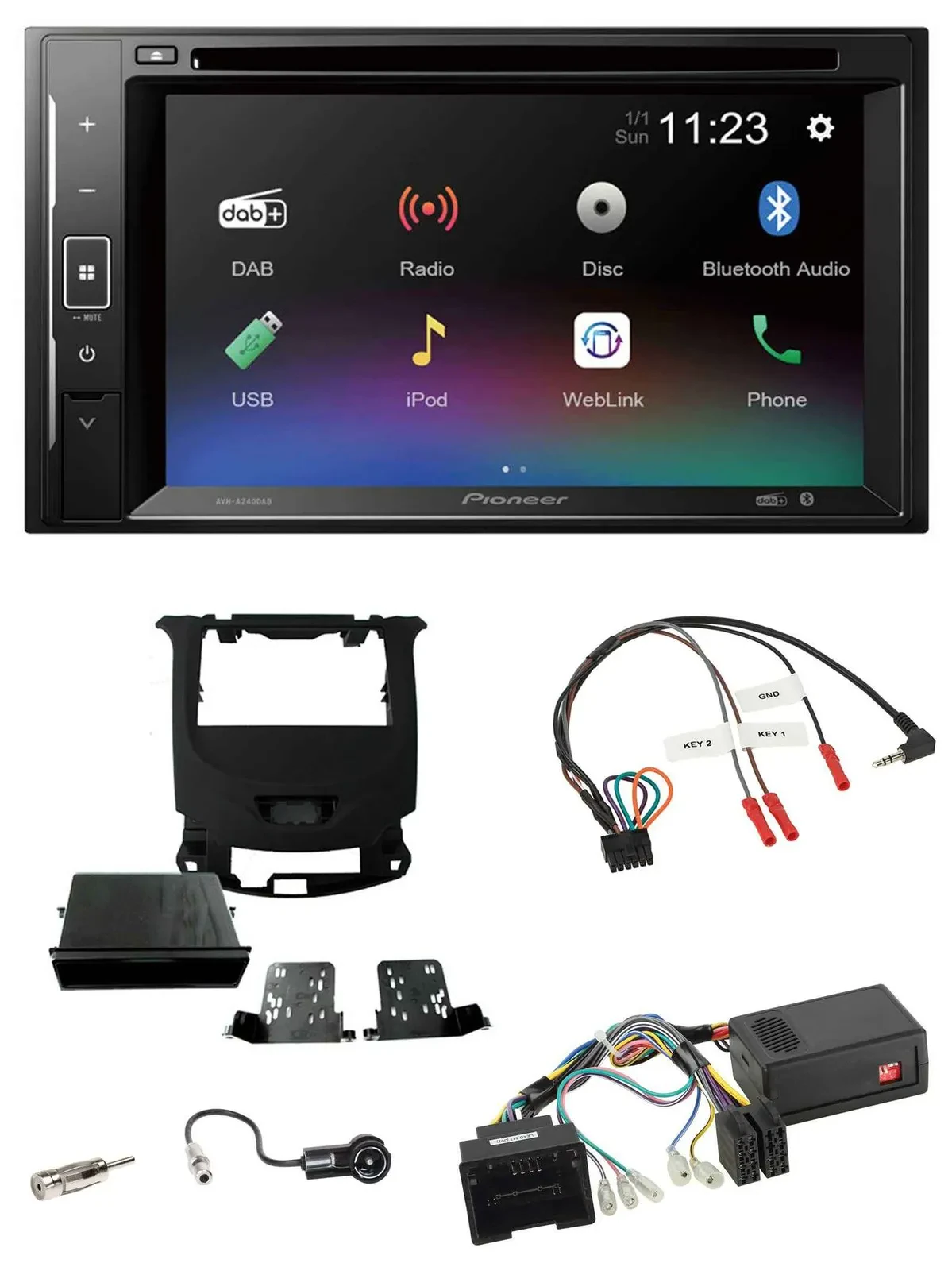 Автомагнитола для Chevrolet Cruze (с 2016) Pioneer 2-DIN Bluetooth USB DAB DVD