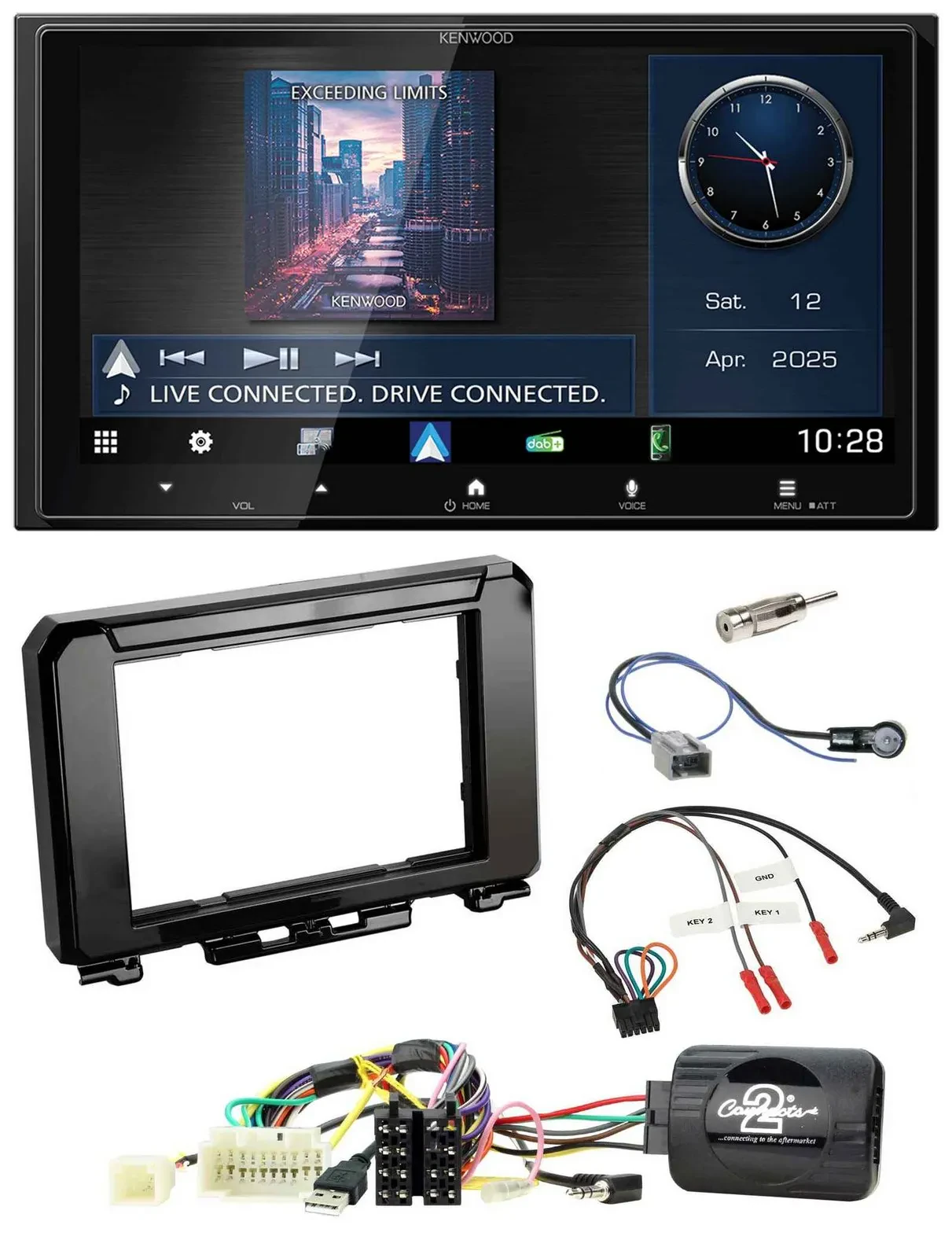 Kenwood Bluetooth 2DIN USB DAB Lenkrad Autoradio für Suzuki Jimmny GJ ab 2018