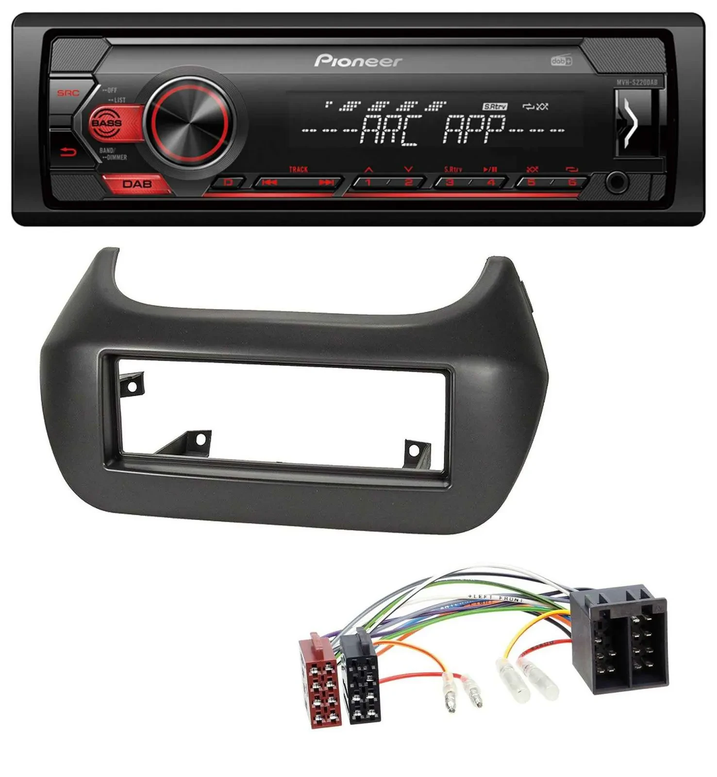 Pioneer DAB 1DIN MP3 AUX USB Autoradio für Fiat Fiorino Qubo Citroen Nemo Peugeo