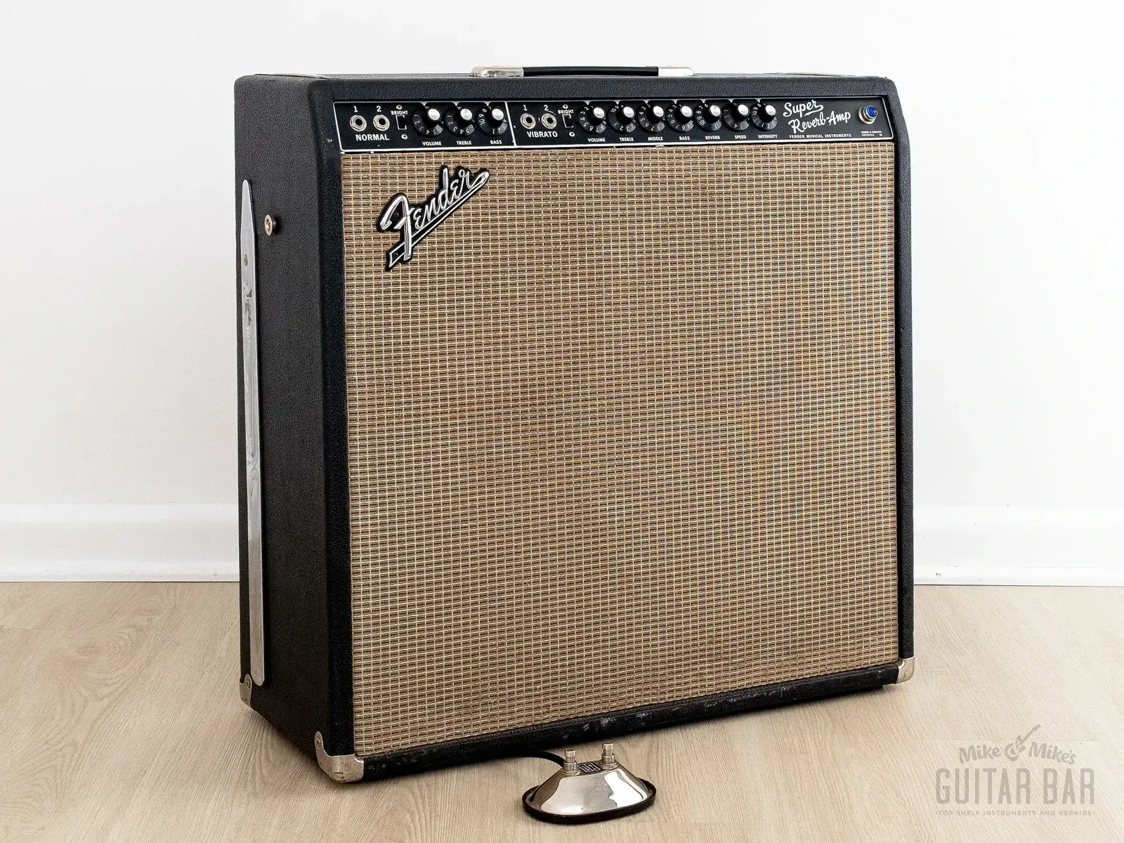 1967 Fender Super Reverb Black Panel Vintage Tube Amp AB763 4x10 w/ CTS, Ftsw