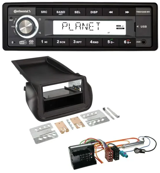 Continental USB 1DIN AUX DAB MP3 Autoradio für Citroen Nemo Peugeot Bipper ab 20