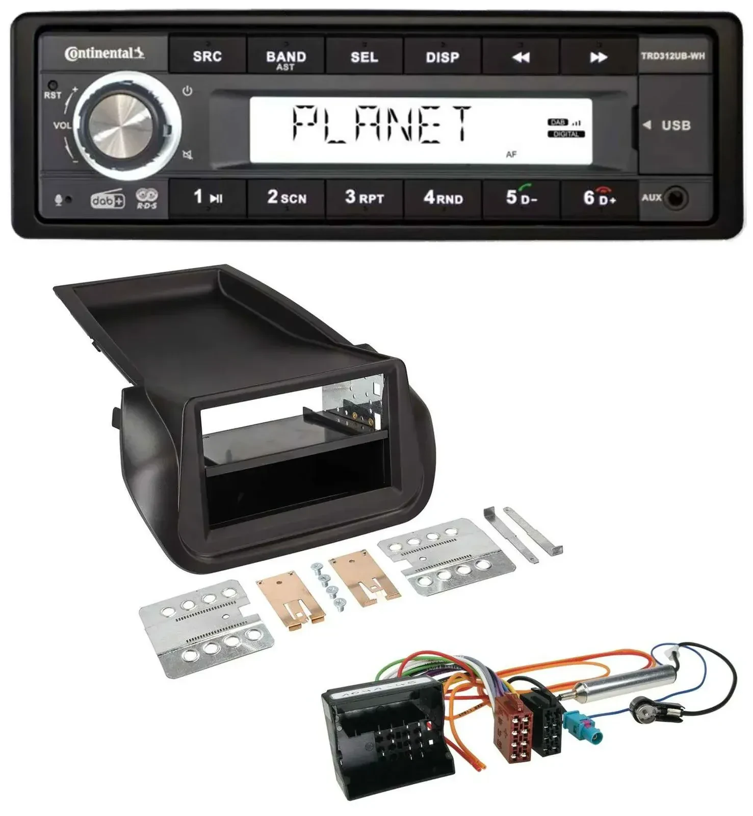 Continental USB 1DIN AUX DAB MP3 Autoradio für Citroen Nemo Peugeot Bipper ab 20