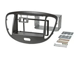 Einbaurahmen Set Doppel DIN Autoradio für Hyundai i10 2008-2013 dunkelsilber