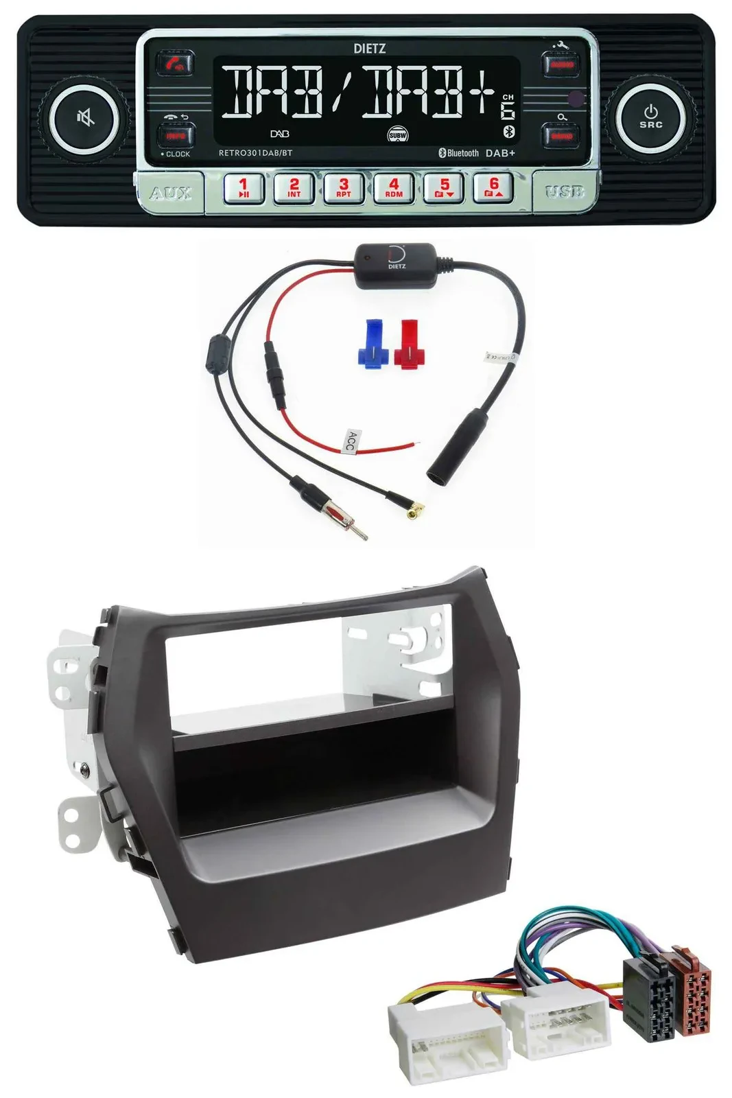 Dietz MP3 DAB Bluetooth USB Autoradio für Hyundai Santa Fe (ab 2012)