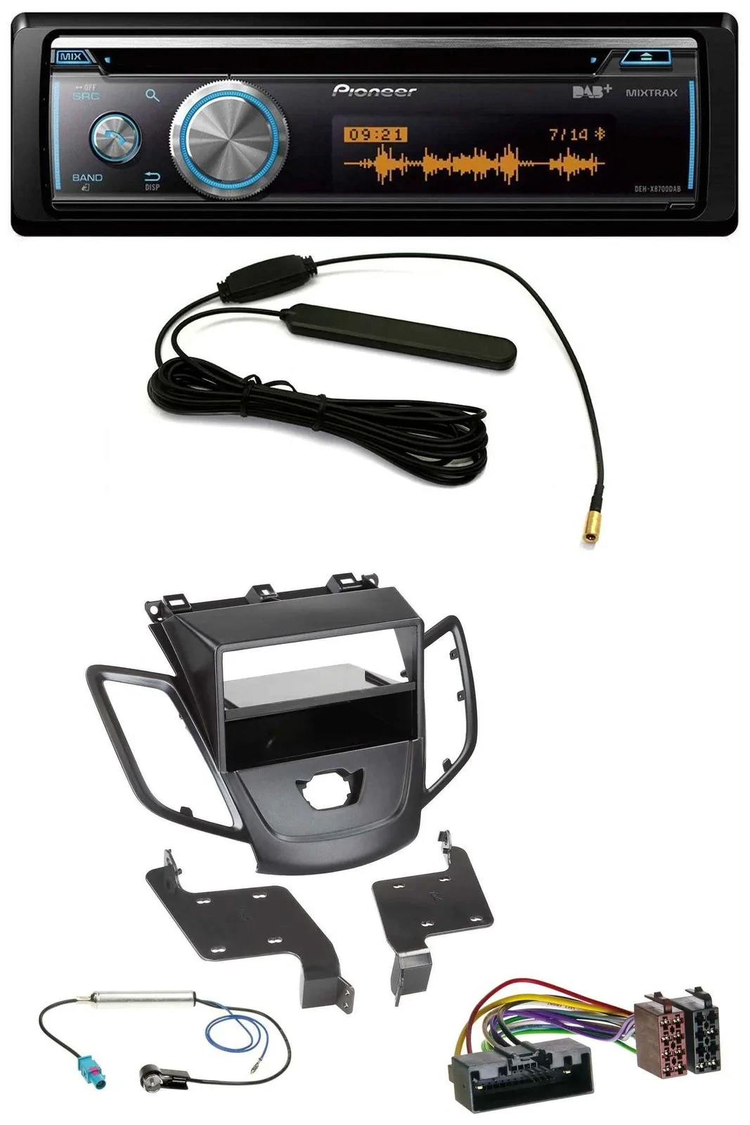 Pioneer CD USB Bluetooth DAB MP3 Autoradio für Ford Fiesta 10-17 JA8 ohne Displa