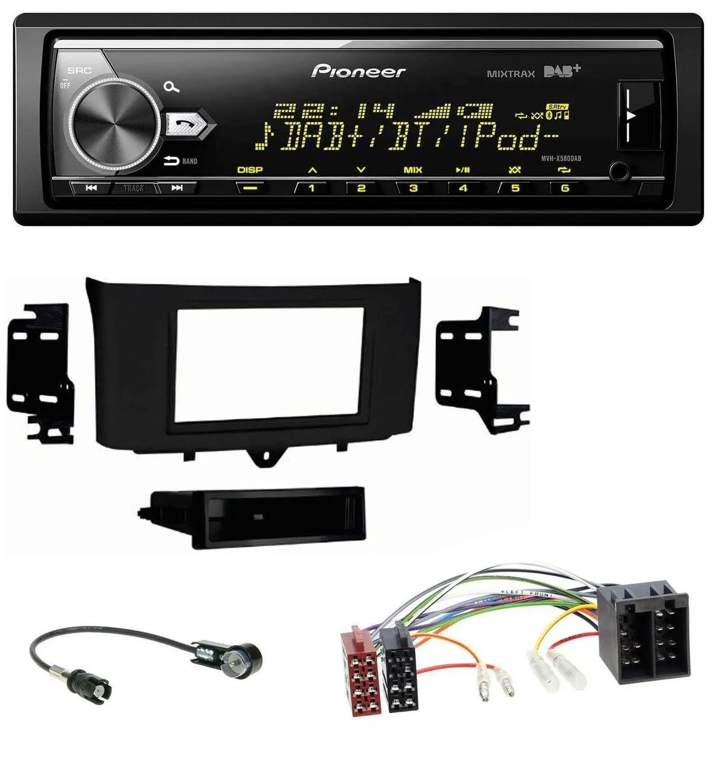 Pioneer Bluetooth USB DAB MP3 Autoradio für Smart ForTwo (2010-2015)