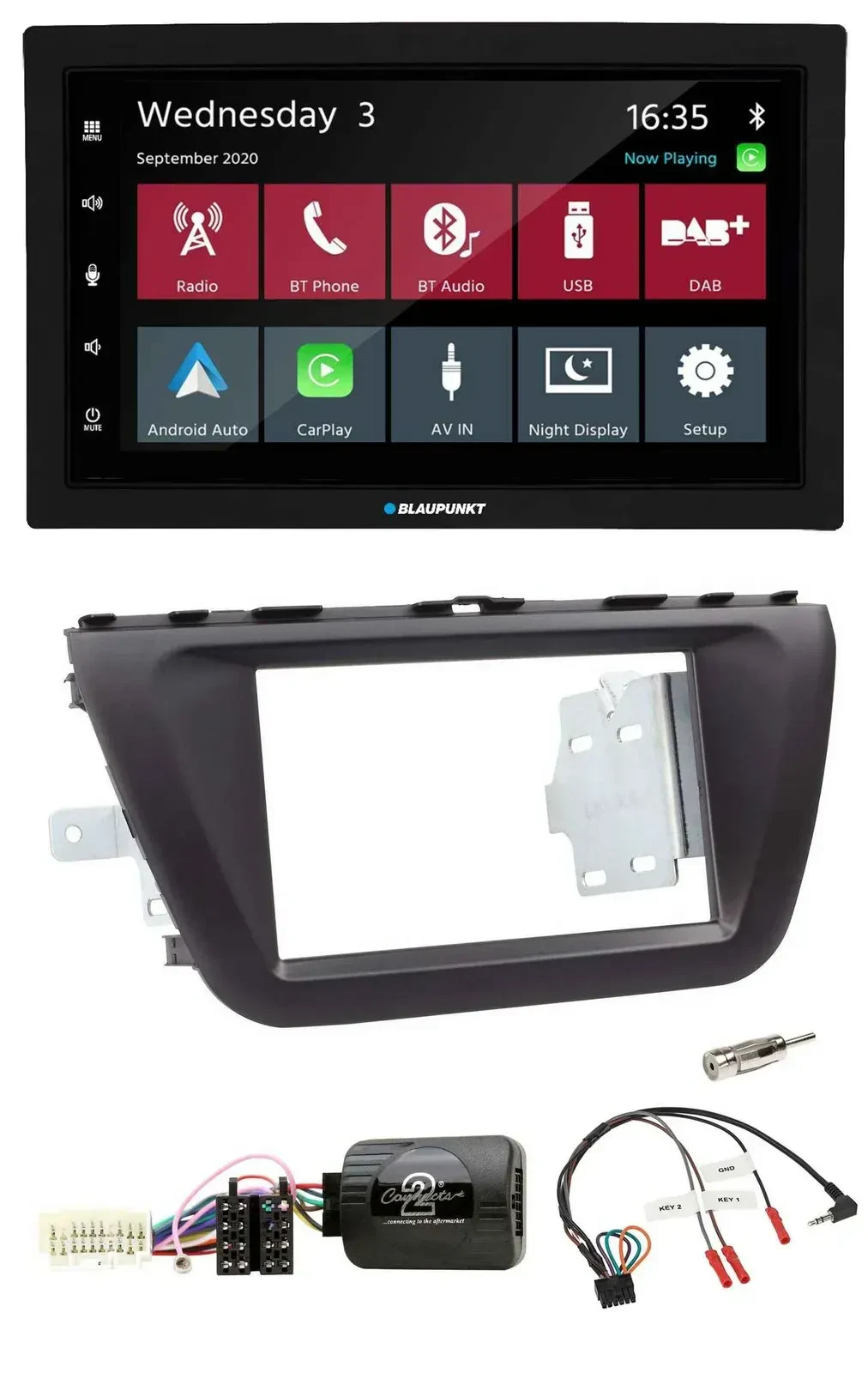 Blaupunkt DAB Bluetooth USB Lenkrad 2DIN Autoradio für Suzuki SX4 ab 2013