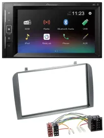 Pioneer DAB MP3 2DIN Bluetooth USB Autoradio für Alfa Romeo GT 147 00-10 anthraz