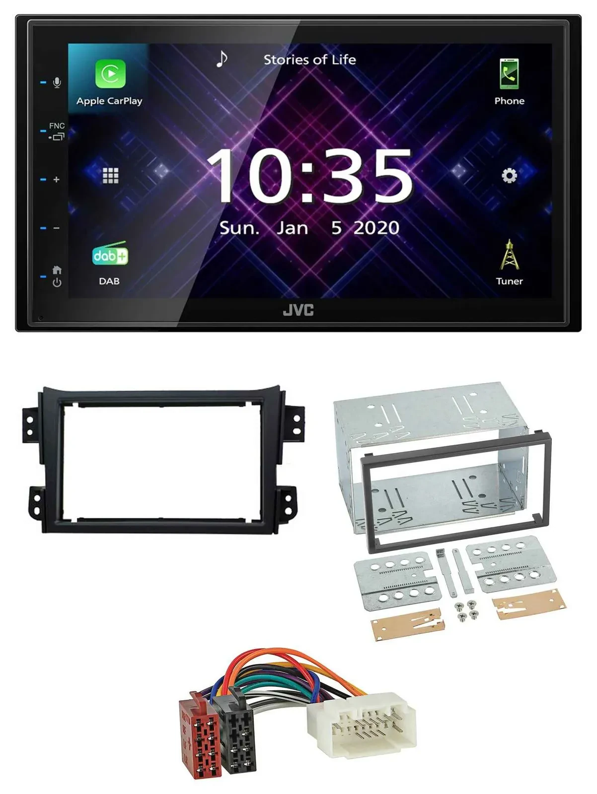JVC DAB 2DIN MP3 Bluetooth USB Autoradio für Opel Agila B Suzuki Splash 2008-201