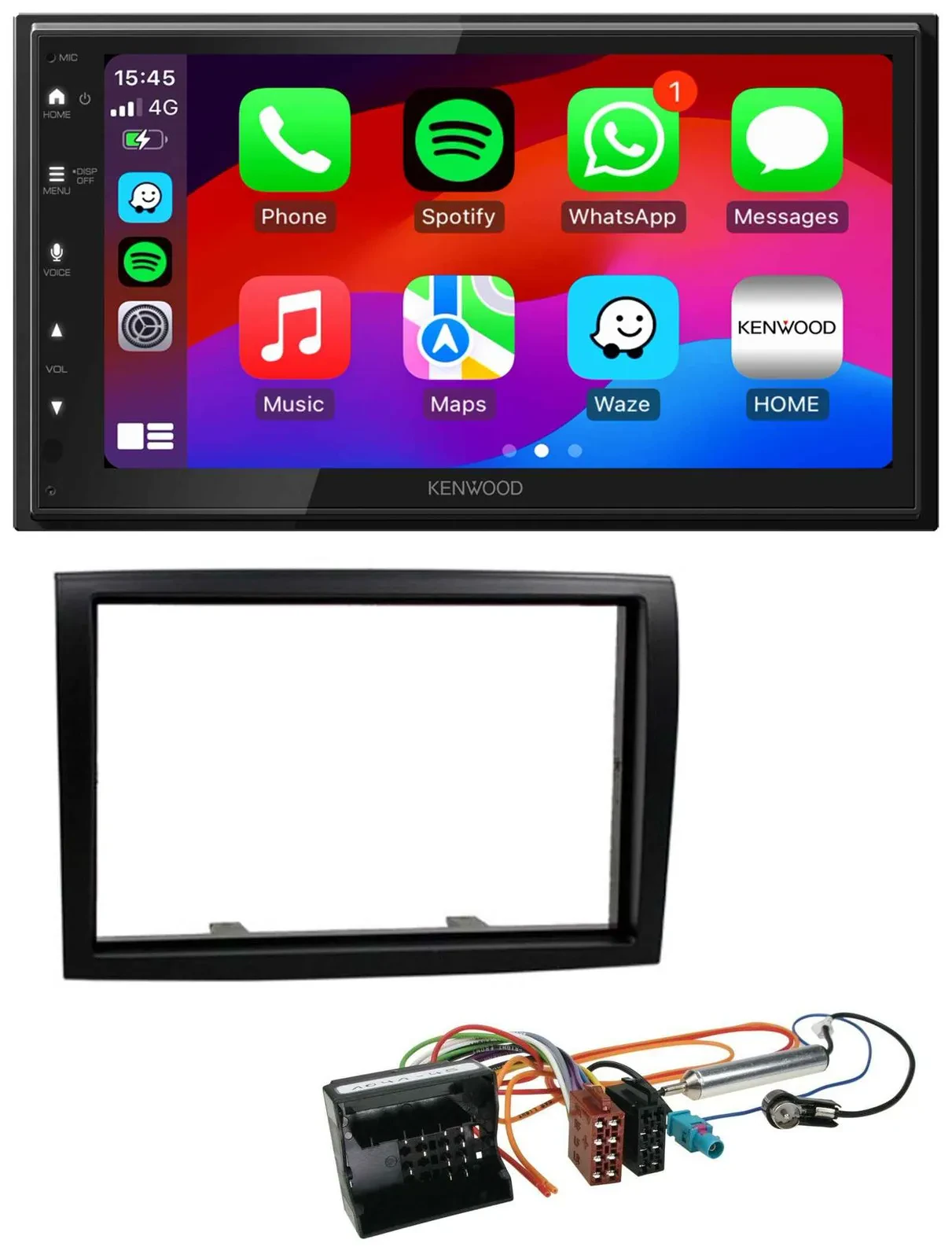 Автомагнитола Kenwood 2 DIN, MP3, USB, DAB, Bluetooth, для Citroen Jumper (2006–2011), черная