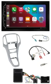 ESX 2DIN DAB USB Lenkrad Bluetooth Autoradio für Opel Astra J ab 09 Platinsilber
