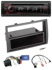 Автомагнитола Kenwood CD/USB/Bluetooth/DAB для Fiat Ducato (2008–2011), черный, с поддержкой управления с руля