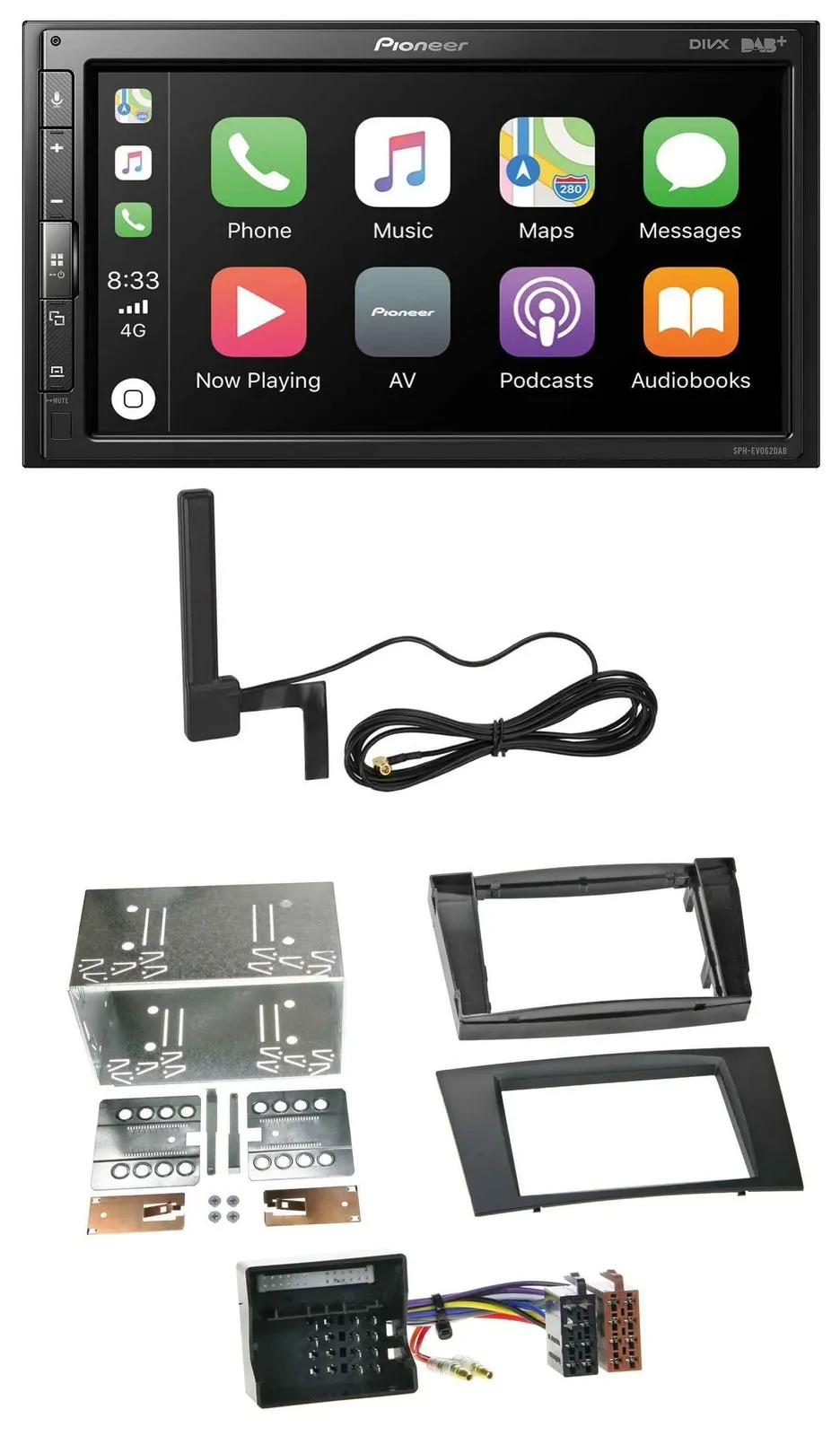 Автомагнитола для Mercedes E‑Class S211 Pioneer 2DIN Bluetooth DAB USB MP3 (2003–2009)