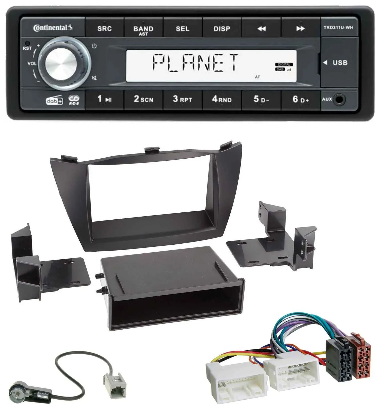 Continental MP3 AUX USB DAB 1DIN Autoradio für Hyundai ix35 (LM, 2010-2013)