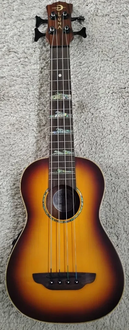 Luna Guitars Luna High Tide Spruce Top Acoustic Bass Ukulele Satin Sunburst Finish - B stock