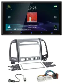 JVC USB Bluetooth 2DIN DAB MP3 Autoradio für Hyundai Santa Fe 4 Schalter ab 11