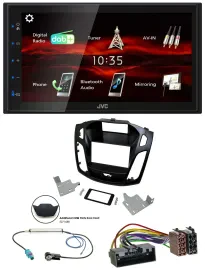 JVC USB Bluetooth MP3 DAB 2DIN Autoradio für Ford Focus 2014-2018 schwarz