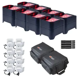 ColorKey CKU-6220 MobilePar Mini Hex 4 RGBWA+UV MKII Par Light 8-Pk w Bags id...