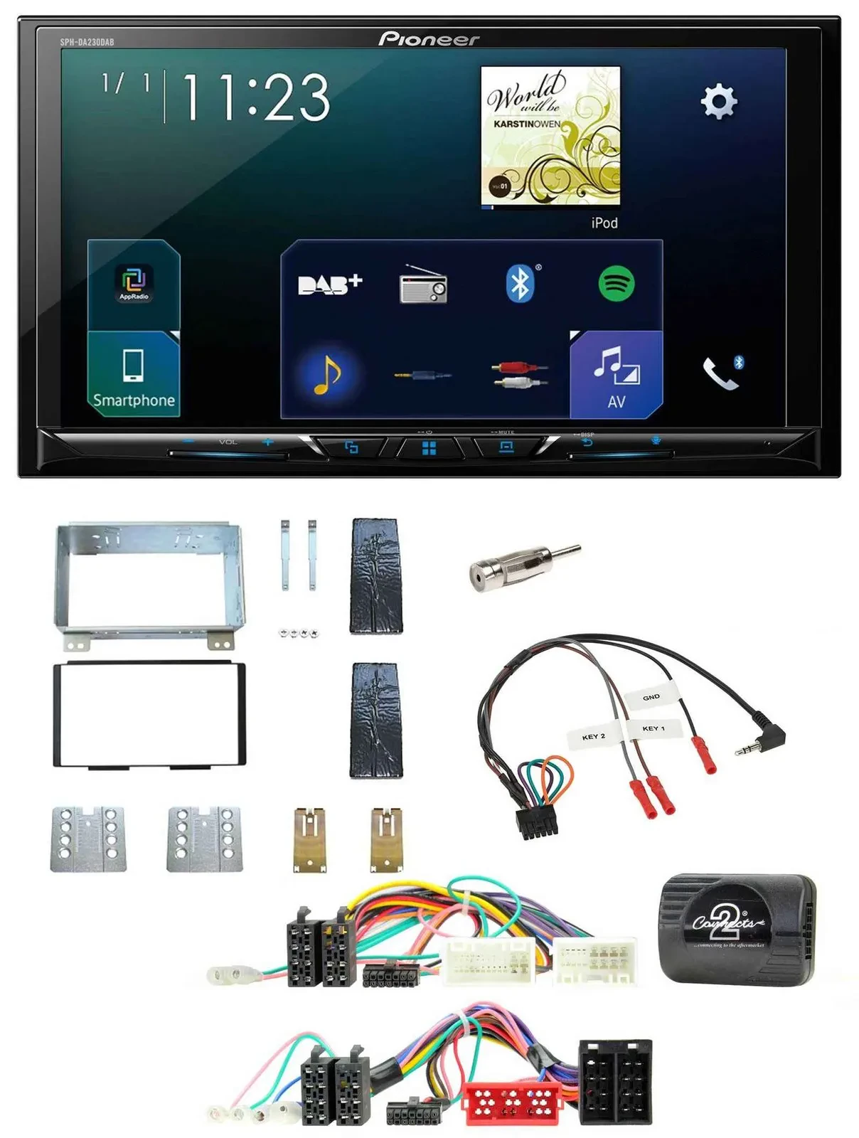 Pioneer Lenkrad Bluetooth USB 2DIN DAB Autoradio für KIA Carnival II VQ 2006-201