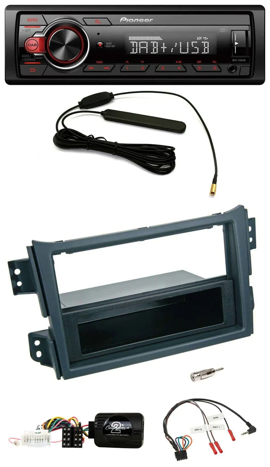 Pioneer MP3 DAB 1DIN Lenkrad USB Autoradio für Opel Agila B Suzuki Splash 2008-2