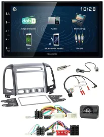 Kenwood 2DIN Bluetooth Lenkrad USB DAB Autoradio für Hyundai SantaFe 2010-2012 4