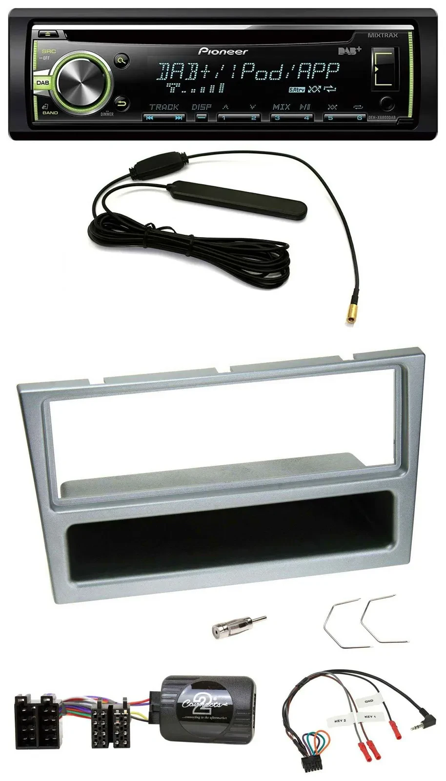 Автомагнитола для Opel Corsa C (2000–2004) Pioneer MP3 USB CD DAB серебристая