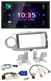 JVC DAB 2DIN Lenkrad Bluetooth USB Autoradio für Toyota Yaris 2011-2014 silber 2