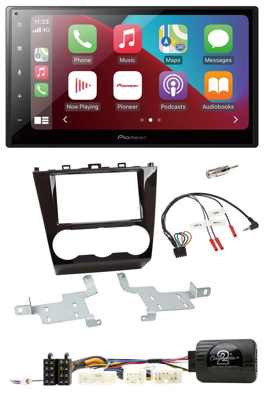 Автомагнитола для Subaru Forester Pioneer 2DIN, DAB, Bluetooth, USB, поддержка управления на руле