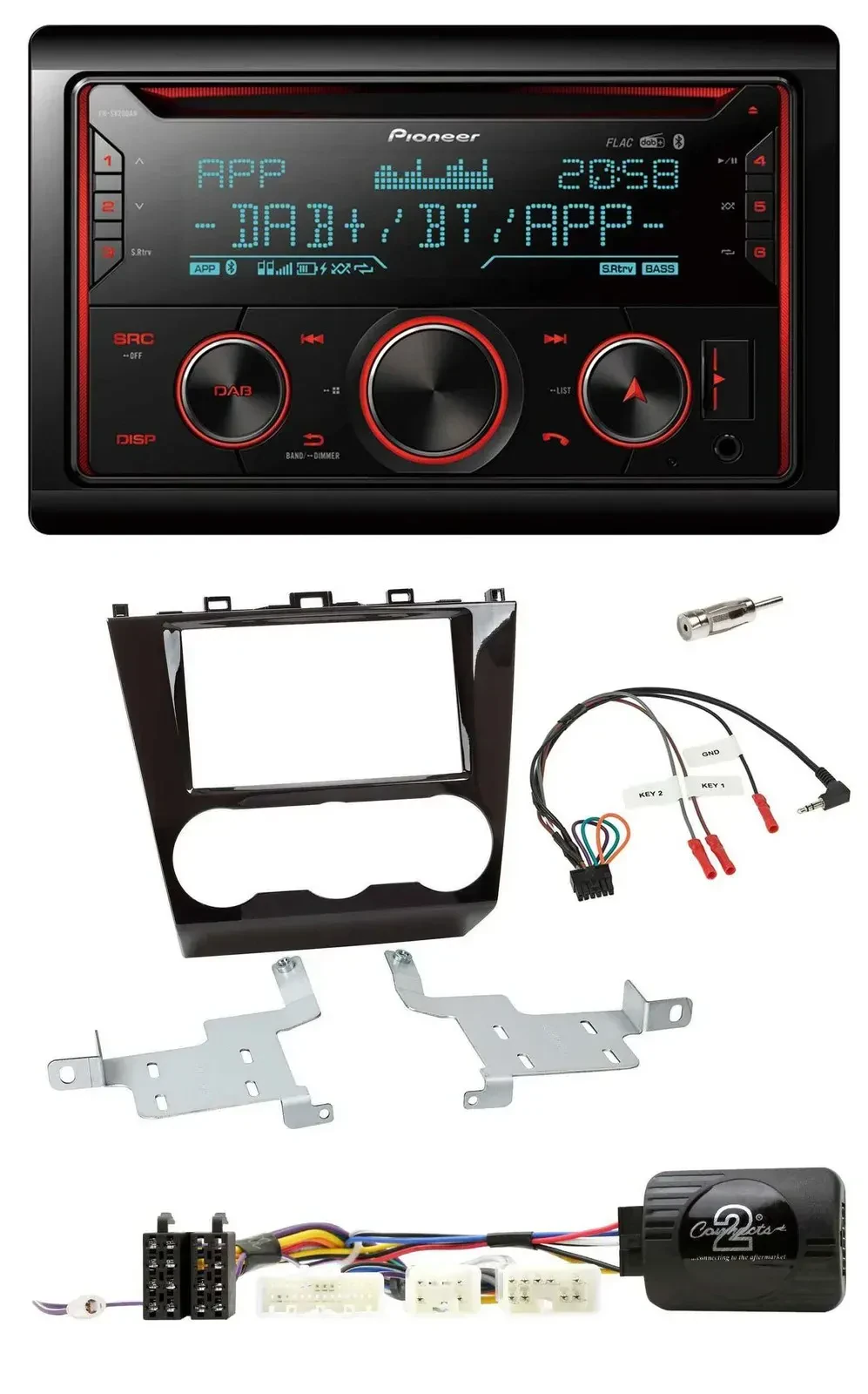 Автомагнитола Pioneer 2DIN DAB, Bluetooth, USB, CD, поддержка кнопок на руле, для Subaru Forester (с 2015)