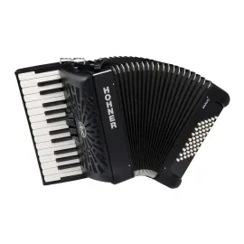 Hohner Bravo II 48 Chromatic Piano Key Accordion Black