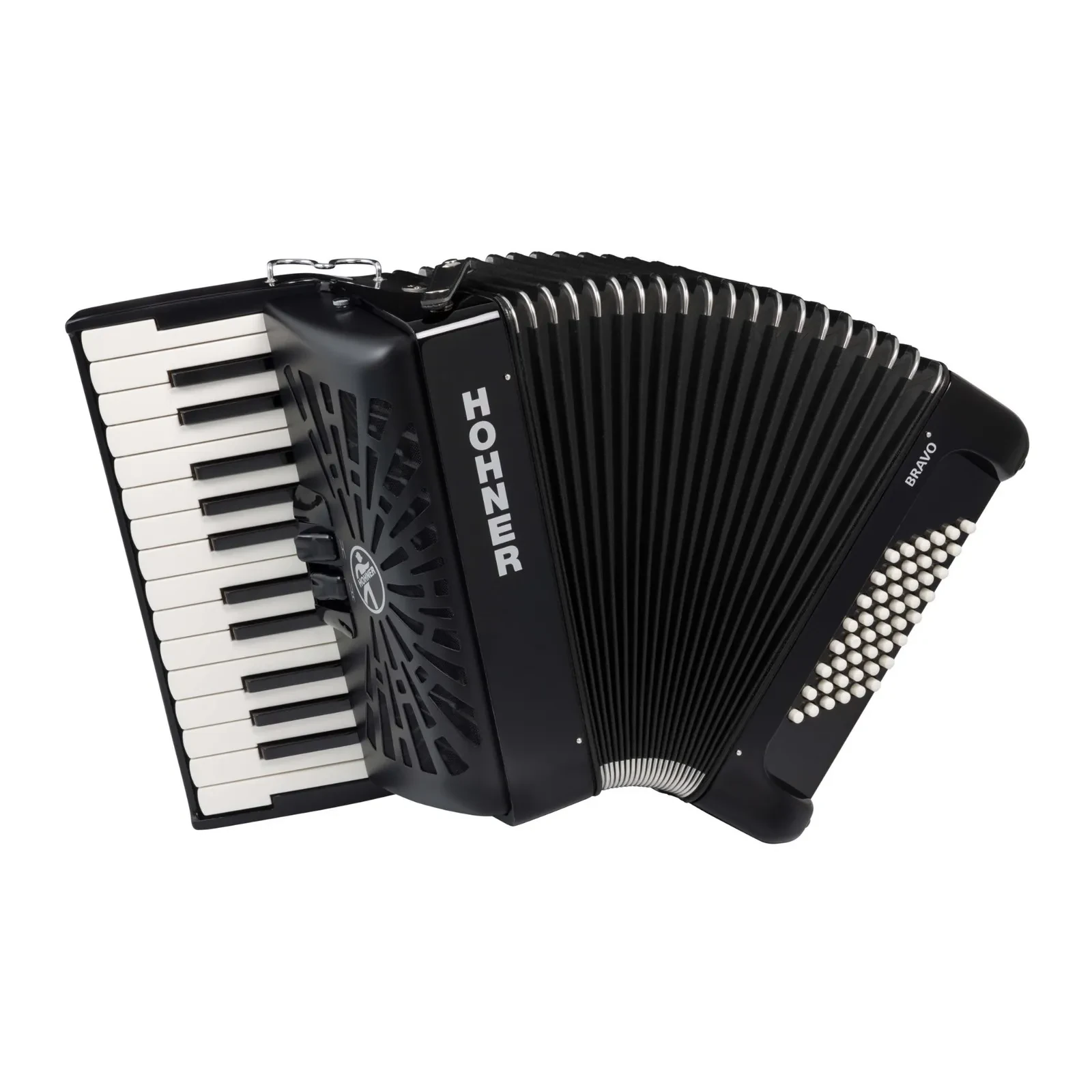 Hohner Bravo II 48 Chromatic Piano Key Accordion Black