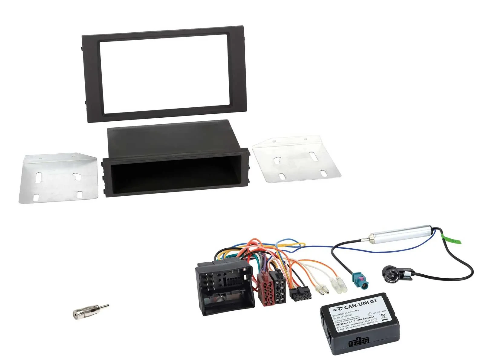 Einbauset CAN-Bus Doppel DIN Autoradio für Seat Leon 2012-2020 schwarz