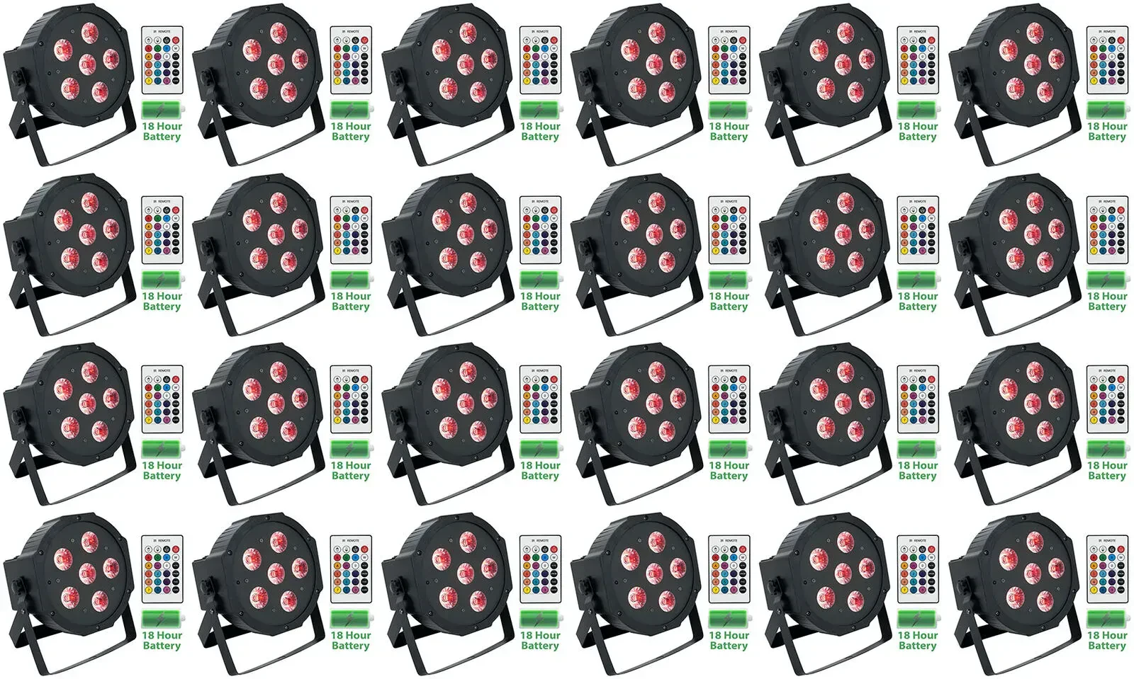 Светодиодный прибор Rockville BATTERY PAR 61 Black (24 штуки)